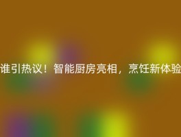 谁引热议！智能厨房亮相，烹饪新体验