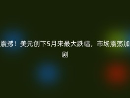 震撼！美元创下5月来最大跌幅，市场震荡加剧