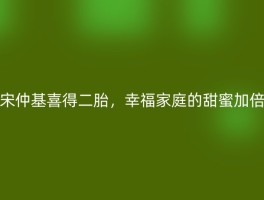 宋仲基喜得二胎，幸福家庭的甜蜜加倍