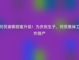 何炅谢娜甜蜜升级！为庆祝生子，何炅推掉工作陪产