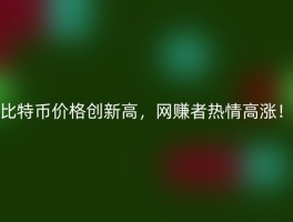 比特币价格创新高，网赚者热情高涨！
