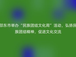 邵东市举办“民族团结文化周”活动，弘扬民族团结精神，促进文化交流