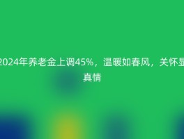 2024年养老金上调45%，温暖如春风，关怀显真情