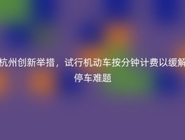 杭州创新举措，试行机动车按分钟计费以缓解停车难题
