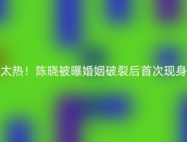 太热！陈晓被曝婚姻破裂后首次现身