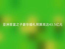 亚洲首富之子豪华婚礼预算高达43.5亿元
