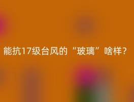 能抗17级台风的“玻璃”啥样？