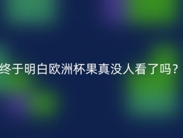 终于明白欧洲杯果真没人看了吗？