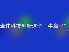 牵住科技创新这个“牛鼻子”
