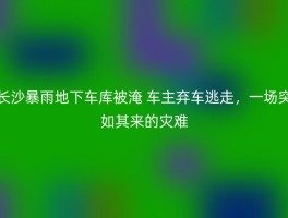 长沙暴雨地下车库被淹 车主弃车逃走，一场突如其来的灾难