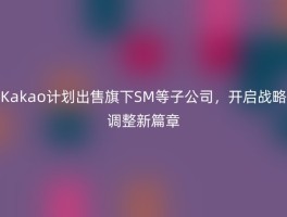 Kakao计划出售旗下SM等子公司，开启战略调整新篇章
