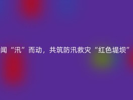 闻“汛”而动，共筑防汛救灾“红色堤坝”