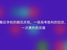 幕后学校的烟花庆祝，一场高考胜利的狂欢，一次意外的灾难