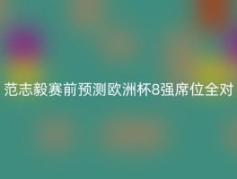 范志毅赛前预测欧洲杯8强席位全对