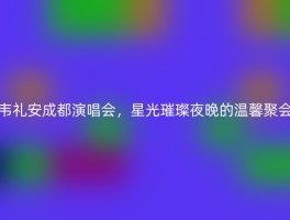 韦礼安成都演唱会，星光璀璨夜晚的温馨聚会