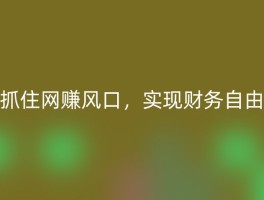抓住网赚风口，实现财务自由